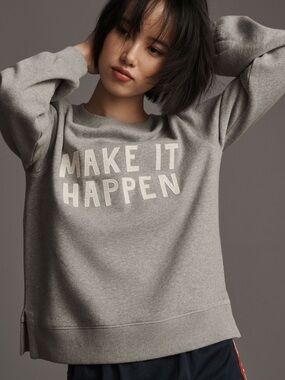 Anthropologie Ashley Brown Durand Make It Happen Sweatshirt Women’s Large Gray